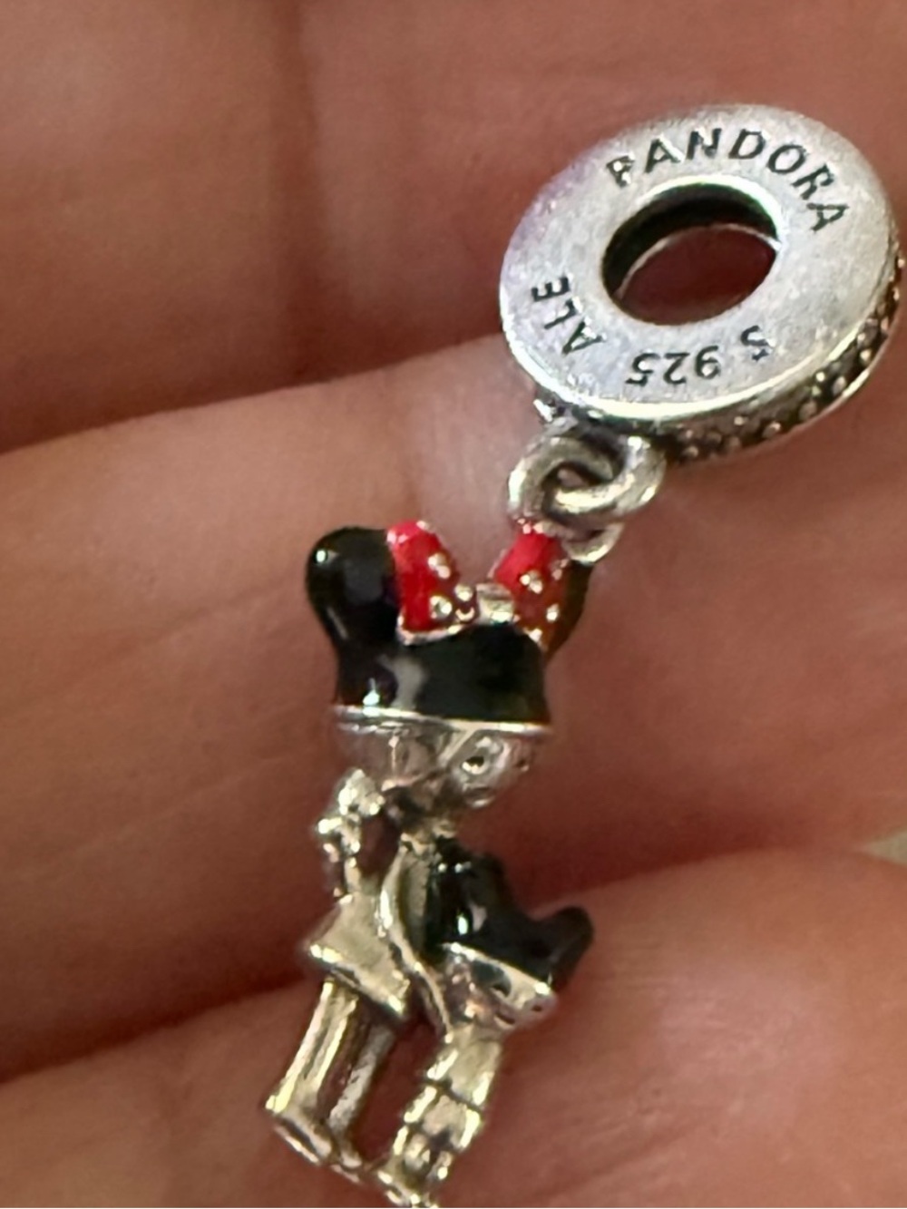 Pandora Sterling Silver Black & Red Enamel Disney Minnie Charm